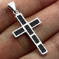 Black Onyx Silver Cross Pendant