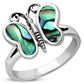 Abalone Shell Butterfly Silver Ring