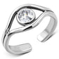 Cubic Zirconia Evil Eye Silver Toe Ring