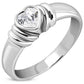CZ Heart Sterling Silver Ring,  r283