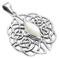 Mother of Pearl Trinity Knot Silver Pendant