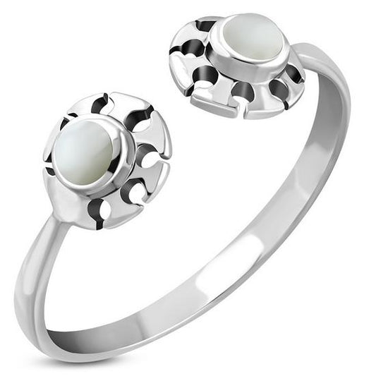 Mother of Pearl Silver Open Ring