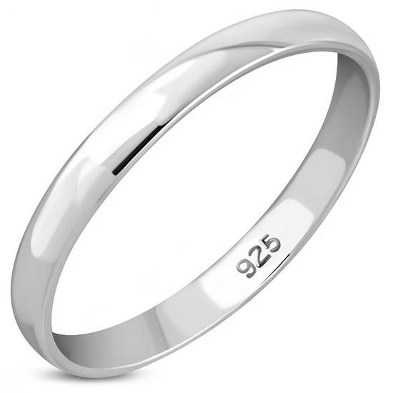 2.8mm | Plain Round Top Silver Wedding Band Ring