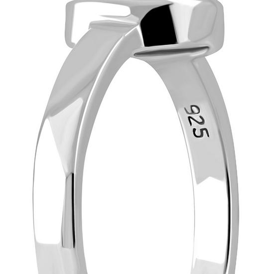 Simple Silver Garnet Stone Ring
