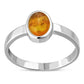 Simple Sterling Silver Baltic Amber Ring
