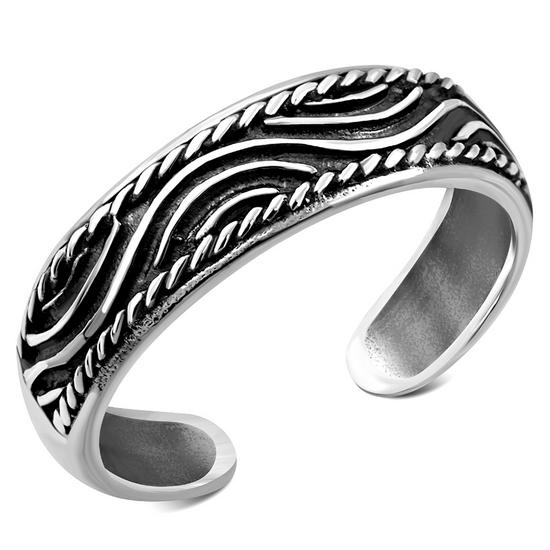 Sterling Silver Waves Toe Ring
